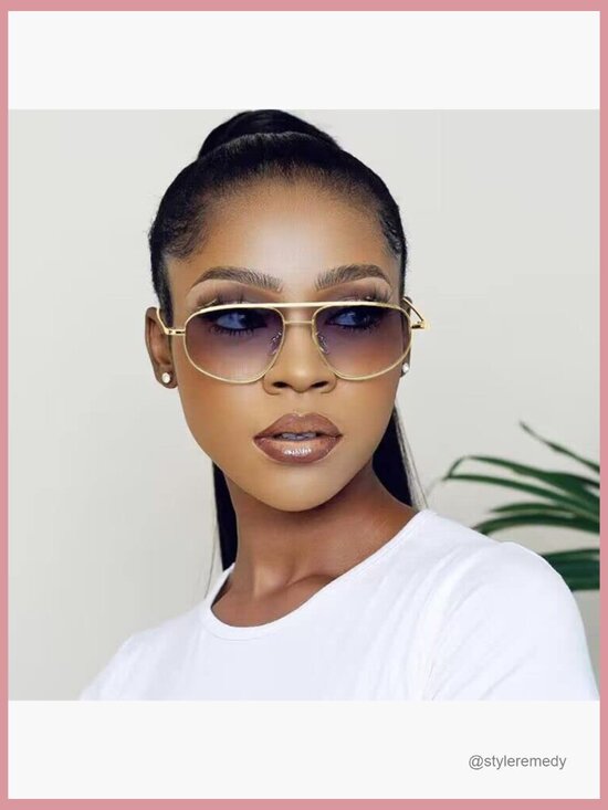 Metal Frame Retro Aviator Sunglasses Small Fit Vintage Oval Lens main image 7